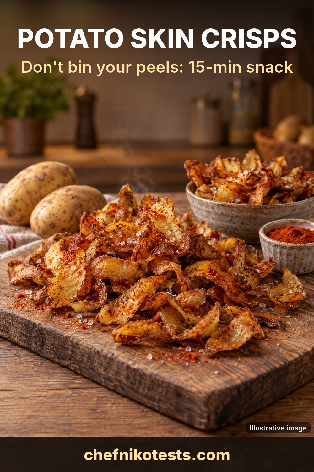 Potato skin crisps pin for Pinterest